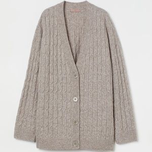 H&M cable knit wool blend cardigan.